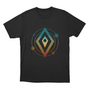 Cosmic Atlas Orbit Unisex T Shirt Black