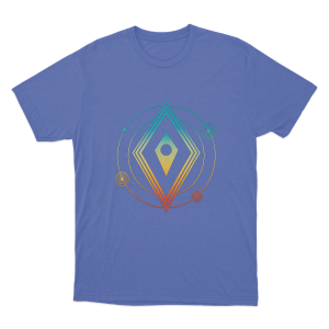 Cosmic Atlas Orbit Unisex T Shirt Blue