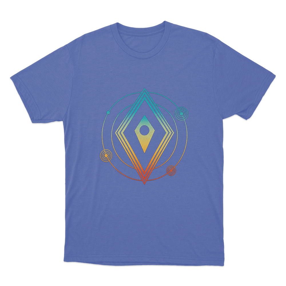 Cosmic Atlas Orbit Unisex T Shirt Blue Cosmic Atlas Orbit Unisex T Shirt Blue