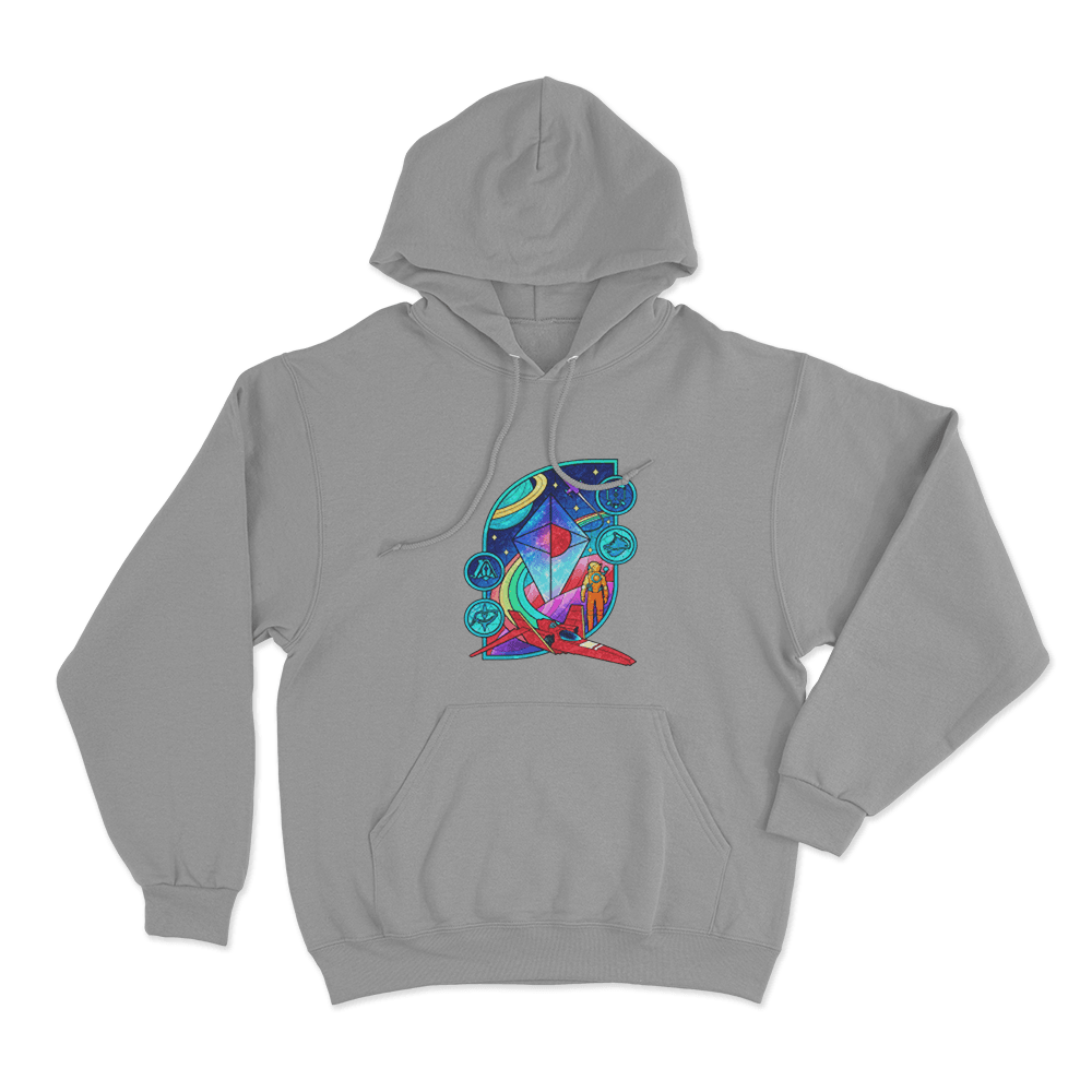 Galactic Explorer Adventure Unisex Hoodie Grey Galactic Explorer Adventure Unisex Hoodie Grey
