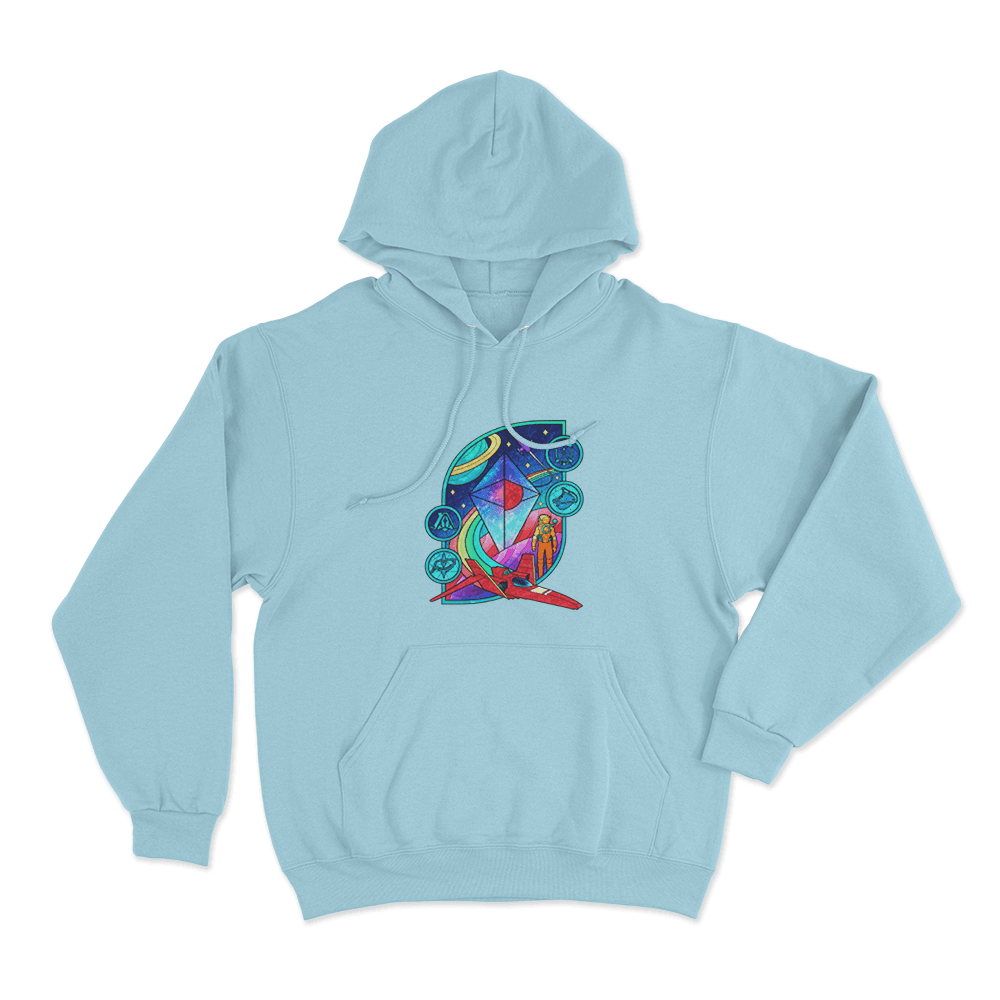 Galactic Explorer Adventure Unisex Hoodie Sky Blue Galactic Explorer Adventure Unisex Hoodie Sky Blue