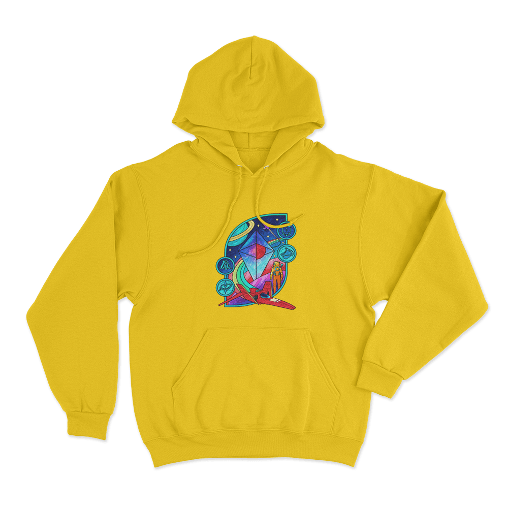 Galactic Explorer Adventure Unisex Hoodie Yellow Galactic Explorer Adventure Unisex Hoodie Yellow