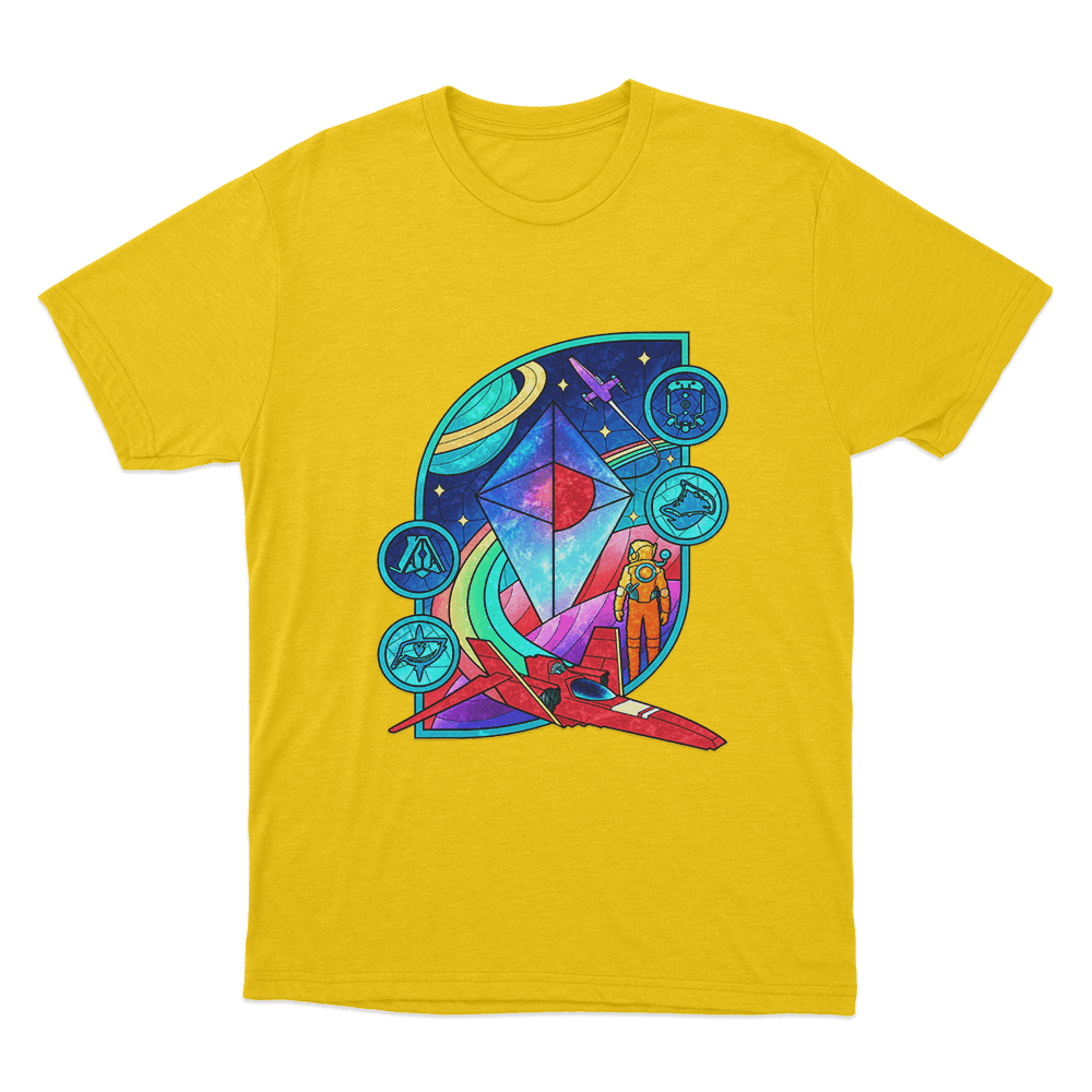 Galactic Explorer Adventure Unisex T Shirt Yellow Galactic Explorer Adventure Unisex T Shirt Yellow