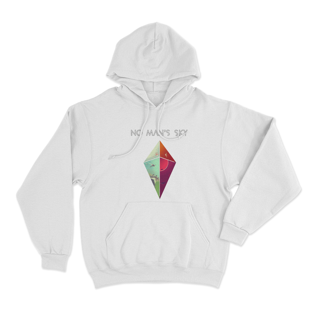 No Man's Sky Diamond Worlds Unisex Hoodie White No Mans Sky Diamond Worlds Unisex Hoodie White