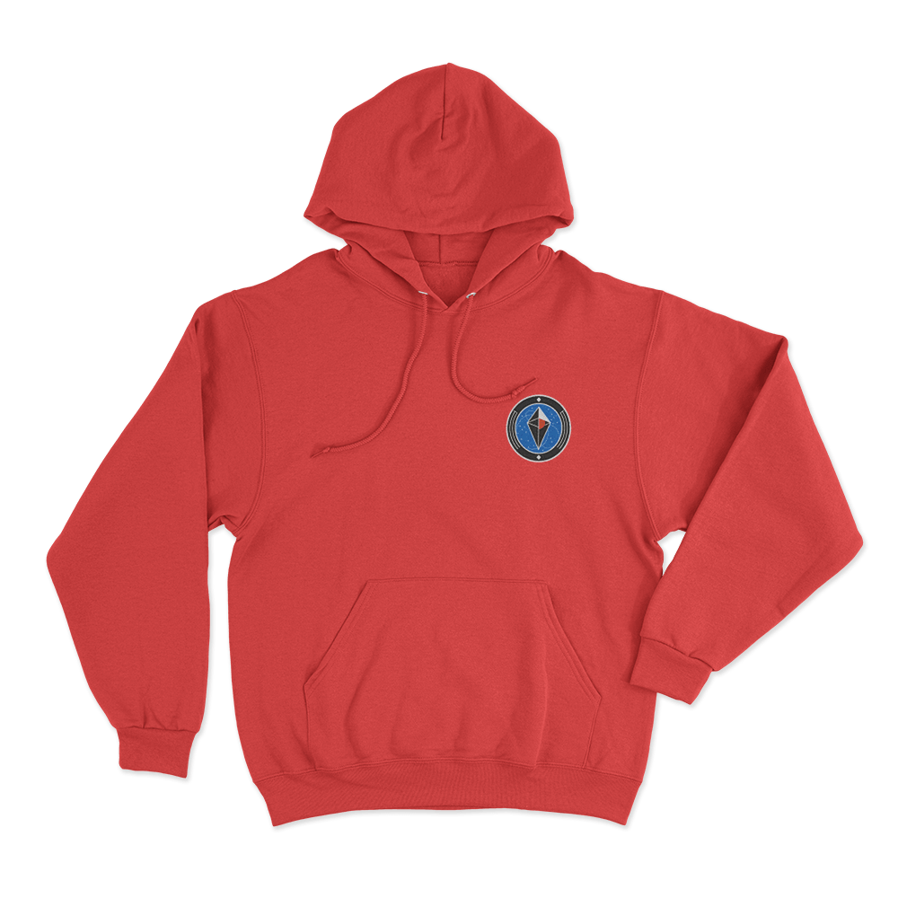 No Mans Sky Emblem Unisex Hoodie Red No Mans Sky Emblem Unisex Hoodie Red