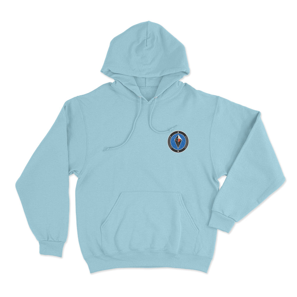 No Mans Sky Emblem Unisex Hoodie Sky Blue No Mans Sky Emblem Unisex Hoodie Sky Blue