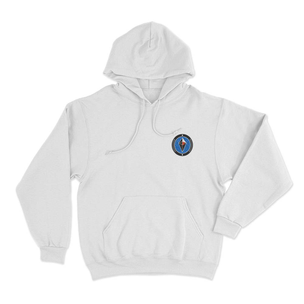No Mans Sky Emblem Unisex Hoodie White No Mans Sky Emblem Unisex Hoodie White