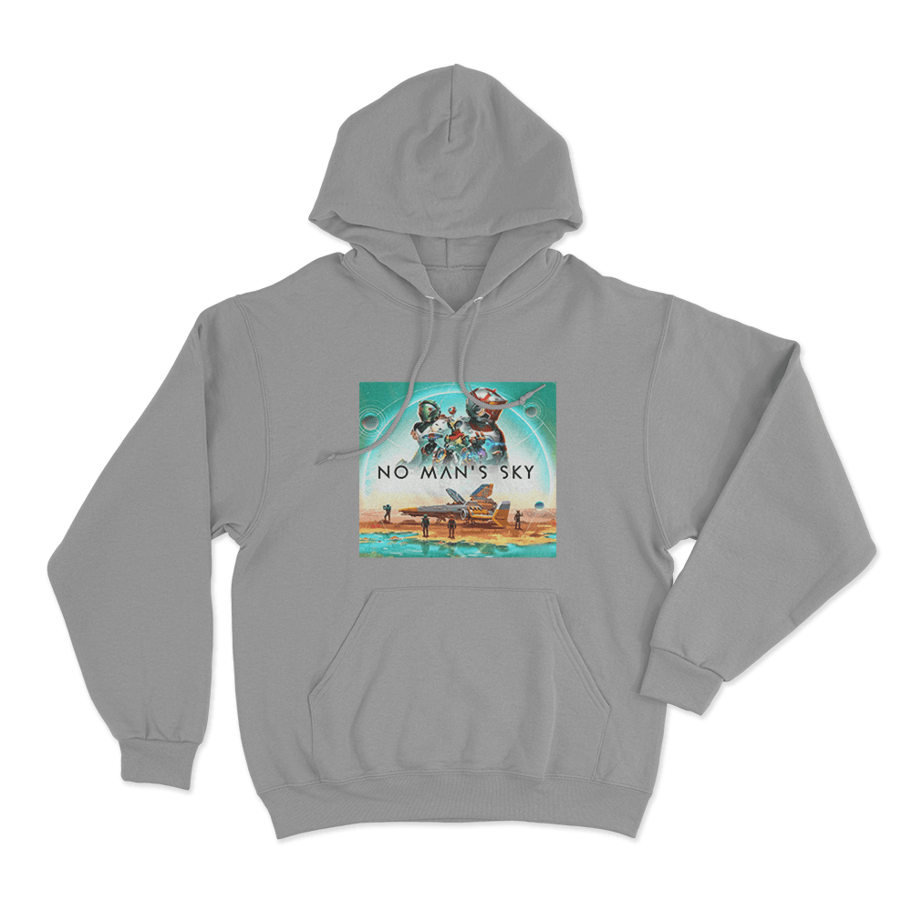 No Man's Sky Galactic Explorers Unisex Hoodie Grey No Mans Sky Galactic Explorers Unisex Hoodie Grey