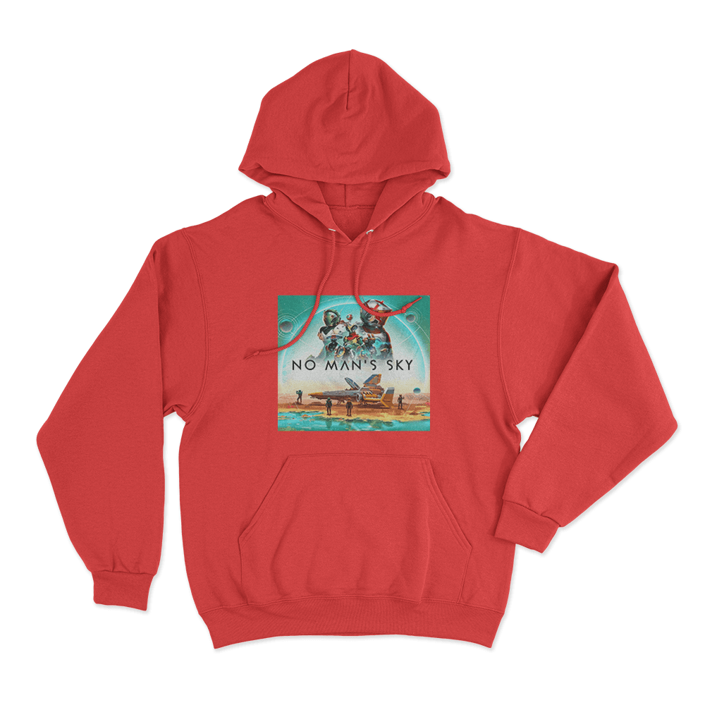 No Man's Sky Galactic Explorers Unisex Hoodie Red No Mans Sky Galactic Explorers Unisex Hoodie Red