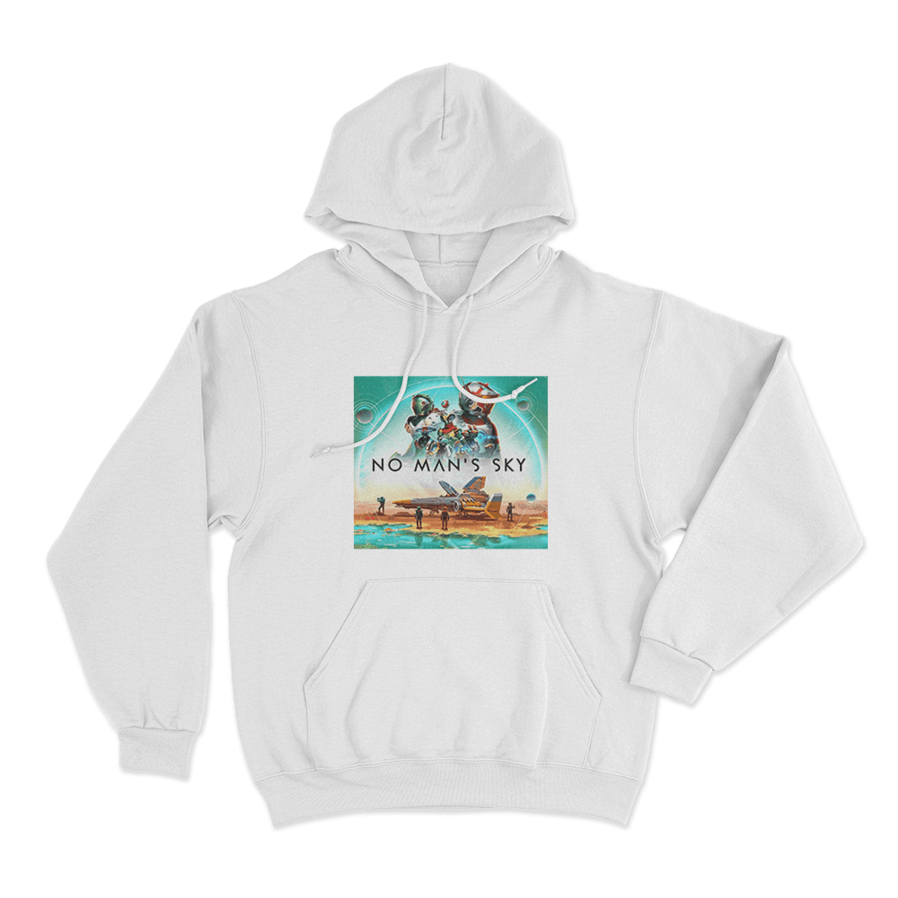 No Man's Sky Galactic Explorers Unisex Hoodie White No Mans Sky Galactic Explorers Unisex Hoodie White